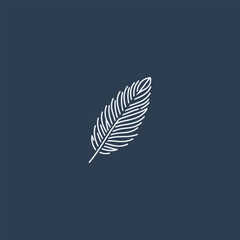 Feather logo in elegant, minimalist line art style.