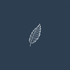 Feather logo in elegant, minimalist line art style.