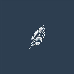 Feather logo in elegant, minimalist line art style.