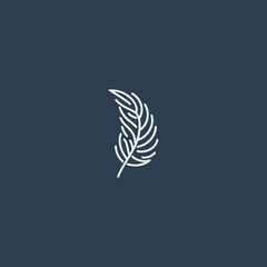 Feather logo in elegant, minimalist line art style.