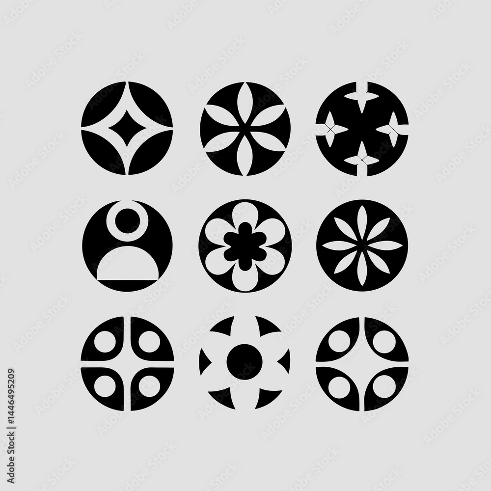 Poster elegant circular design elements perfect for branding logos and icons