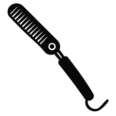 barber element isolated curling iron on white back