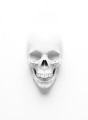 Fototapeta premium White skull on white