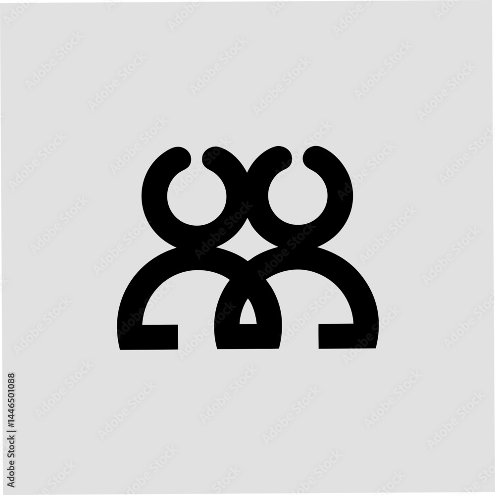 Poster abstract teamwork icon perfect for branding design and scalable logos