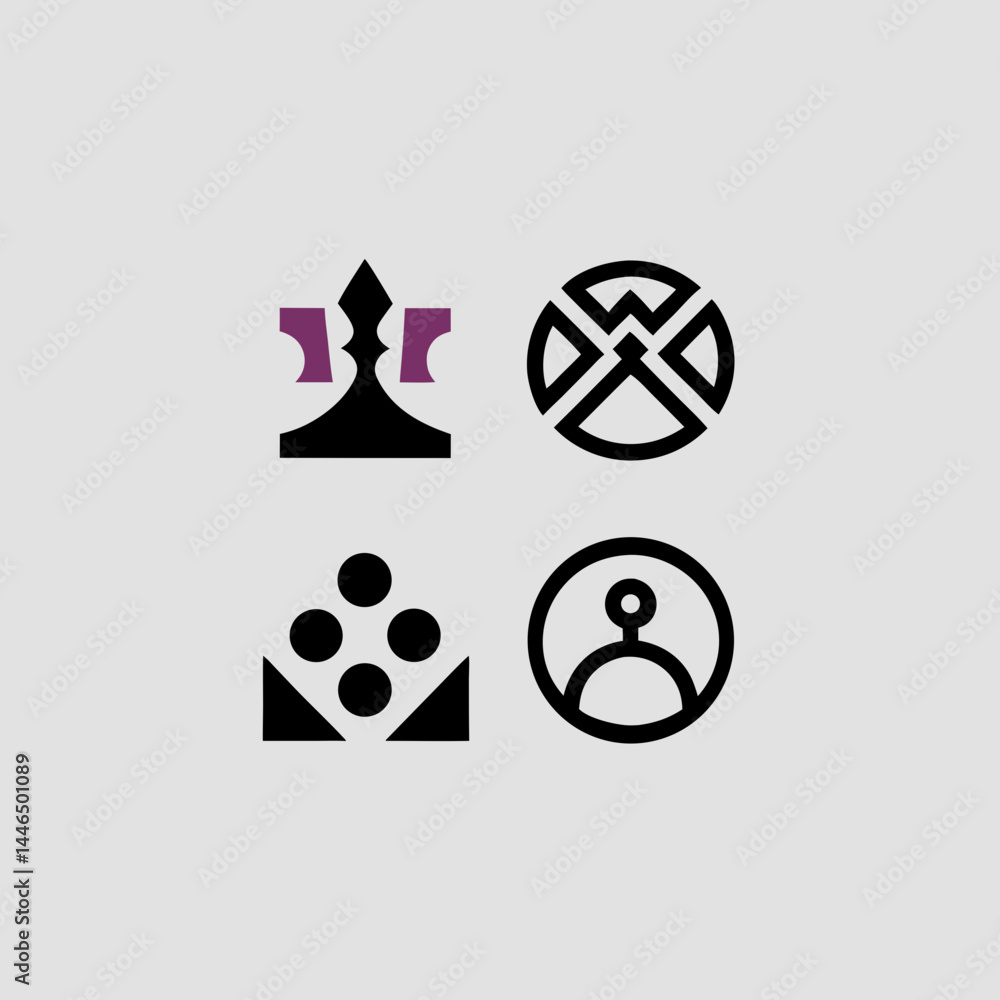 Poster abstract geometric logos design set perfect for branding and scalable projects