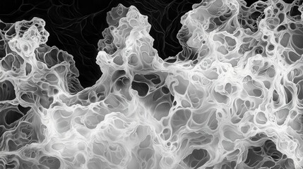 Abstract Grayscale Image of Flowing Organic Forms