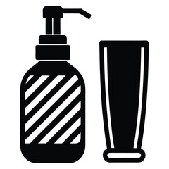 barber element isolated hand sanitizer on white ba