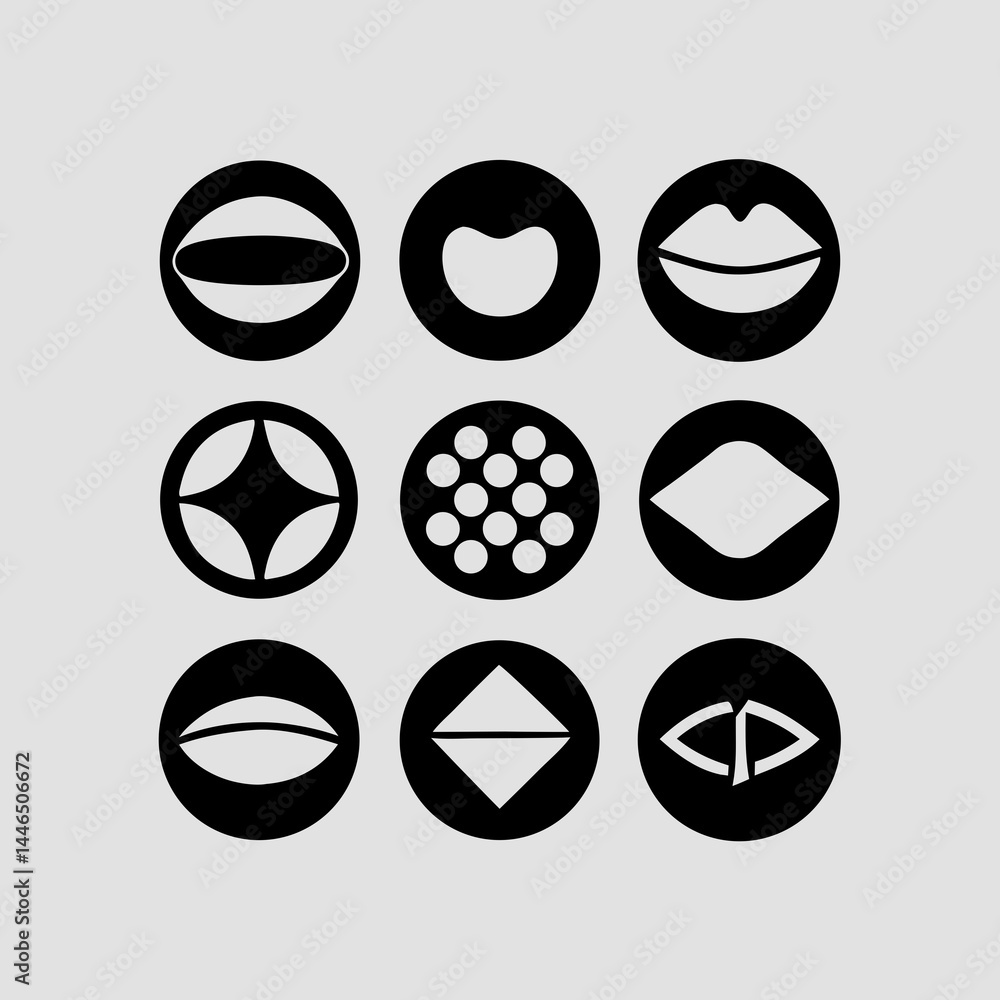 Poster abstract geometric shapes set: scalable icons for branding and logo design