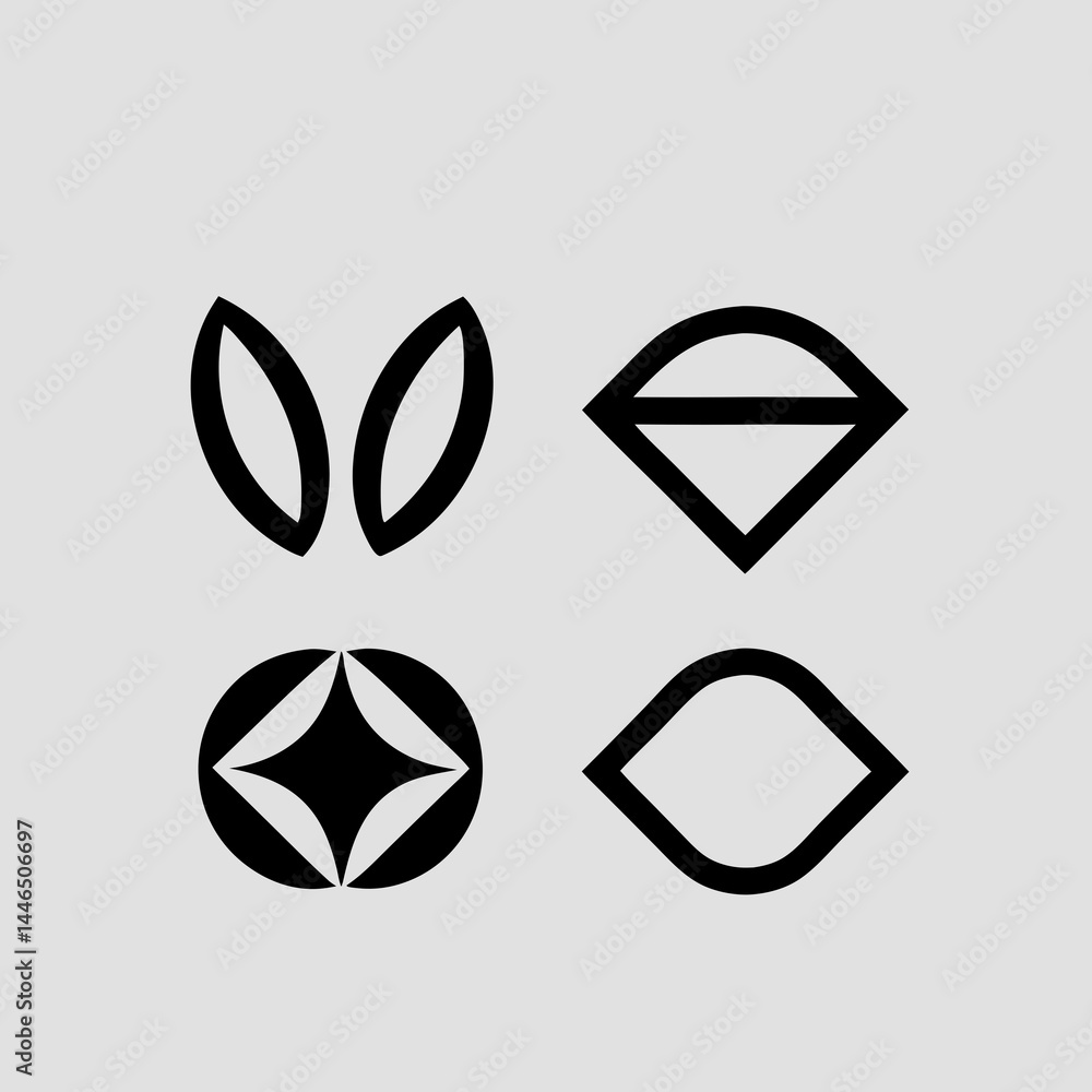 Poster abstract geometric shapes pack: scalable icons for branding and logo design