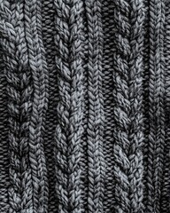 Close-up of Dark Gray Cable-Knit Textile