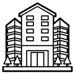 Isolated Black Vector condo With White Background