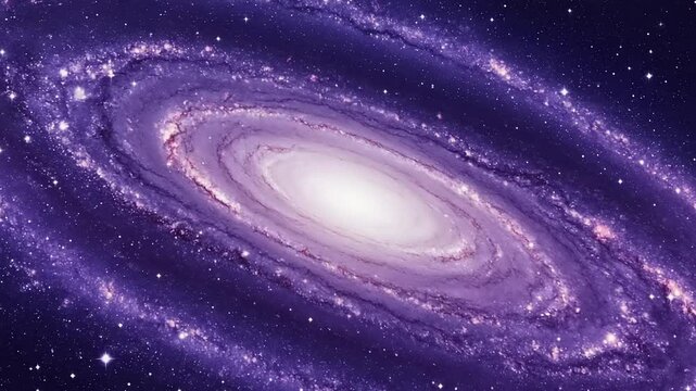 Majestic spiral galaxy, vibrant purple hues, cosmic dust and stars