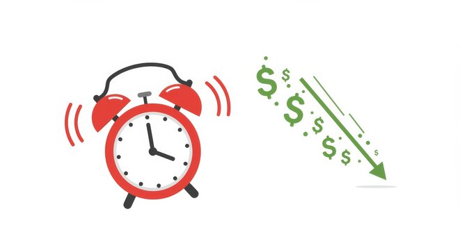 Urgent financial deadline causes revenue loss, illustrated by ringing alarm