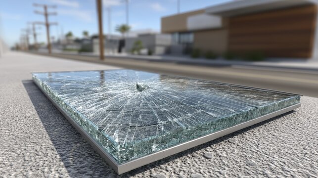 Damaged solar panel, cracked glass, broken cells, energy crisis, renewable energy failure - panel glass climate panel inspection panel technology glass