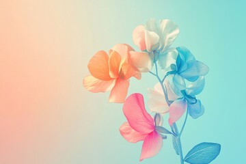 Obraz premium Soft, pastel flowers in a vibrant, springtime arrangement.