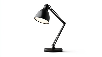 Black adjustable desk lamp isolated on white. (1)