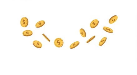 Animated golden dollar coins raining down, symbolizing wealth accumulation