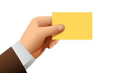 Professional Businessman Hand Holding Yellow Sticky Note for Memo or Reminder