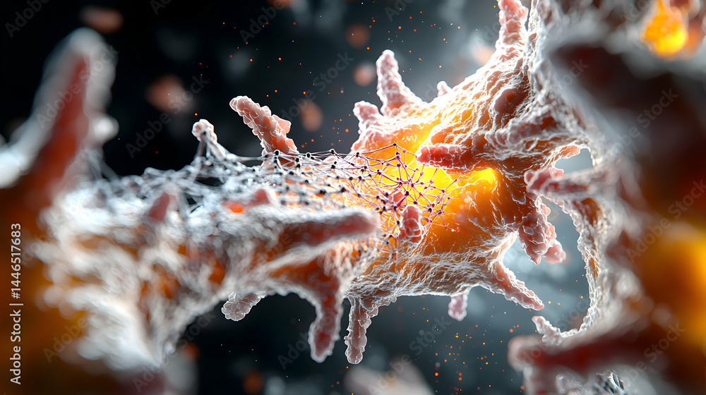 Poster microscopic image of a cell or virus. good for educational resources and scientific presentations. v