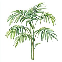 Obraz premium Watercolor Parlor Palm on white background