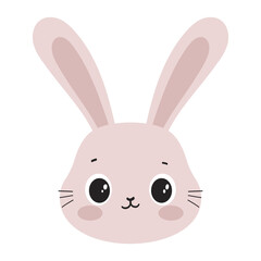 Cartoon Rabbit Face Illustration