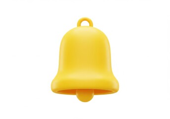 A bright yellow bell isolated on a white background