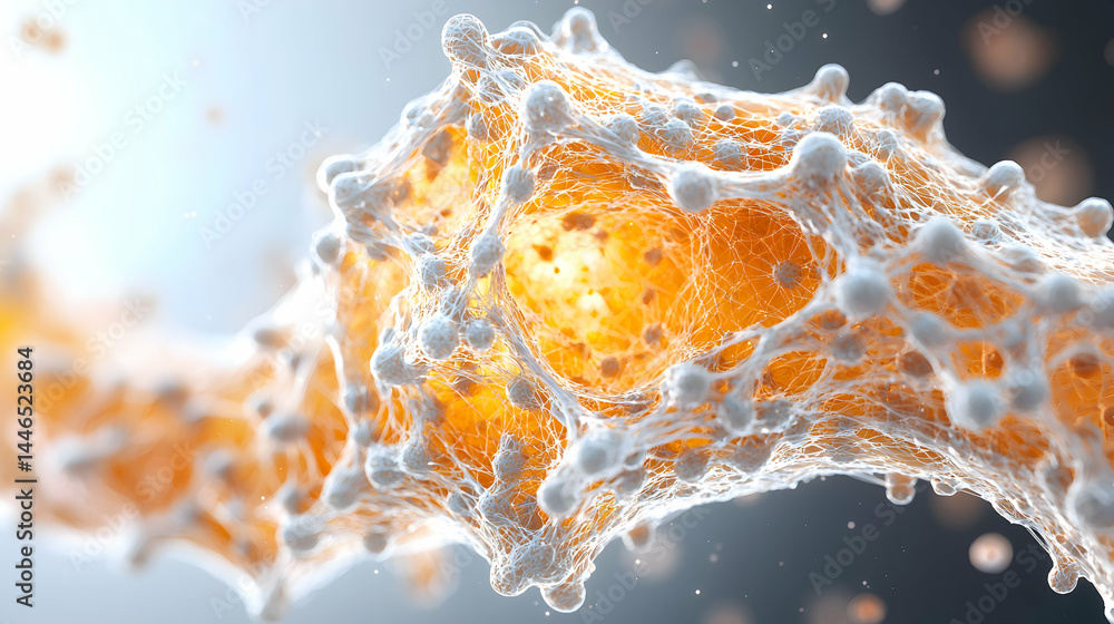 Poster an abstract rendering of a biological structure. potential applications include scientific illustrat