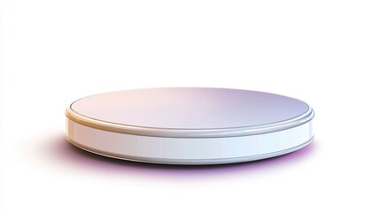 Round white pedestal, studio lighting, isolated.
