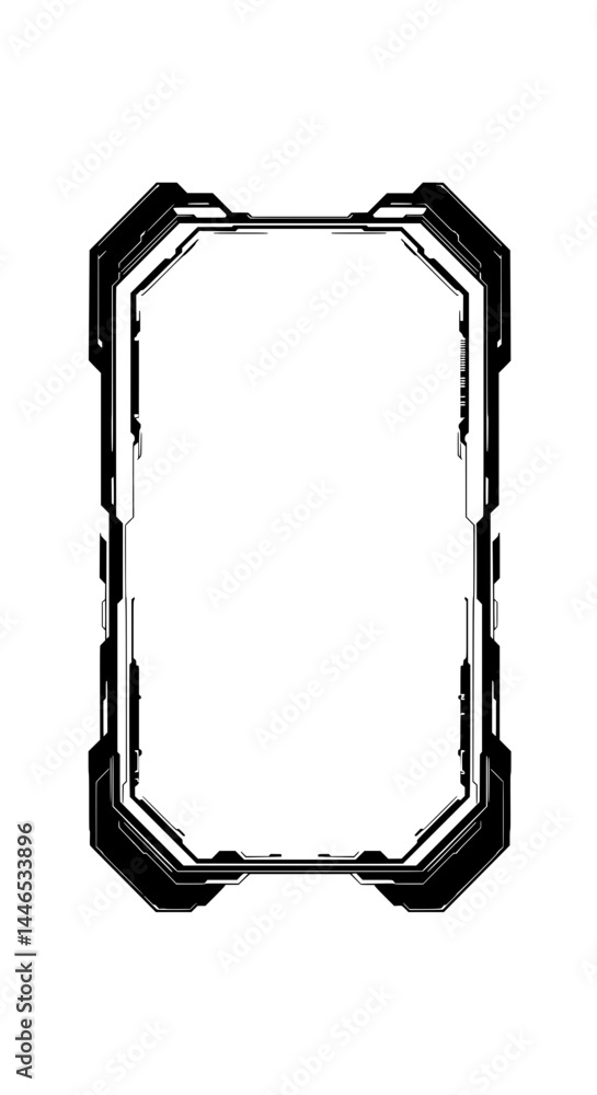 Poster futuristic interface frame: sleek and modern, this frame design exudes a cutting-edge aesthetic. per