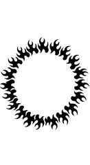 Fiery Circle: A striking graphic design featuring a ring of stylized flames, creating a bold and dynamic visual statement. 