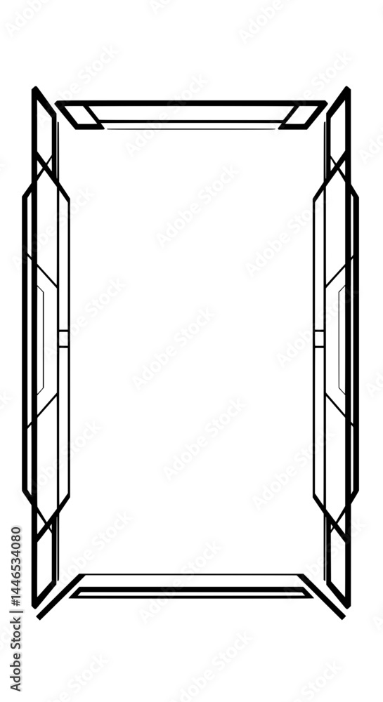 Poster geometric frame design: a minimalist, elegant frame design featuring clean lines and geometric shape