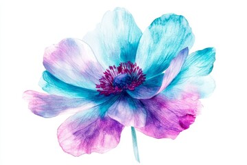 Vibrant, detailed illustration of a single flowering plant.