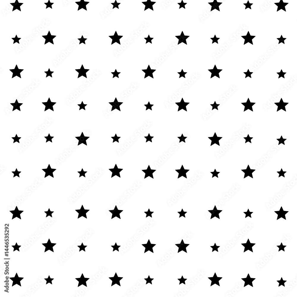 Poster black stars pattern: a captivating array of black stars, each varying in size, meticulously arranged