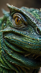 Fototapeta premium Close-Up of Chinese Water Dragon with Spiny Crest