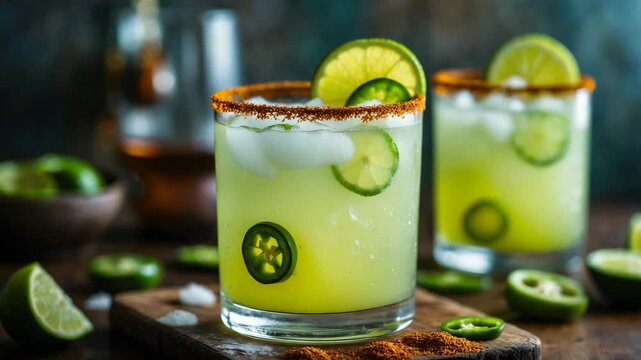 Spicy Jalapeno Margarita Made at Home with Lime
