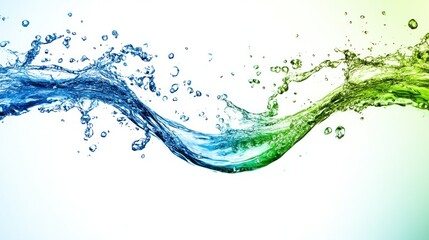 Dynamic, vibrant water splashes in a flowing, gradient design.