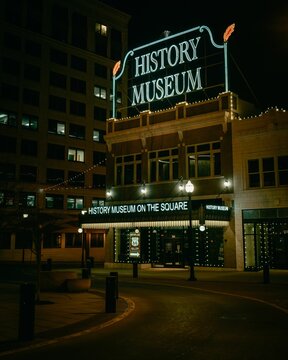 History Museum on the Square at night in downtown Springfield, Missouri