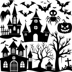Halloween Silhouette Elements Collection