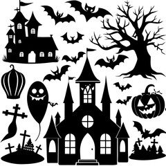 Halloween Silhouette Elements Collection