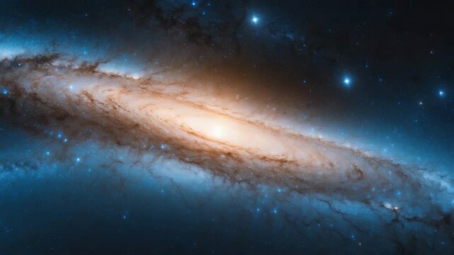 Panoramic view of the universe showcasing the galaxy with stars against a night sky background