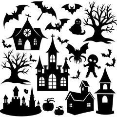Halloween Silhouette Elements Collection