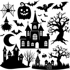 Halloween Silhouette Elements Collection