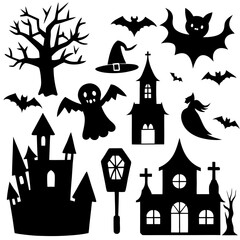 Halloween Silhouette Elements Collection