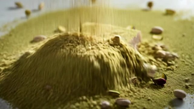 Delicious halva pieces on a light backdrop