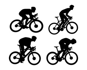 Obraz premium Hand drawn silhouette bicycle player