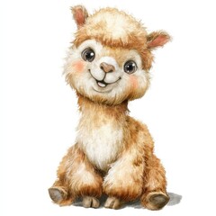 Adorable Watercolor Camel Doll Illustration for Kids