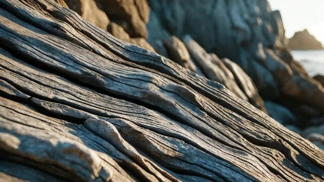 Rock formations located along the coast.