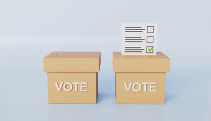 Set of voting box icons, Putting votes in ballot box, going to vote, elections and democracy, citizen participation in voting concept