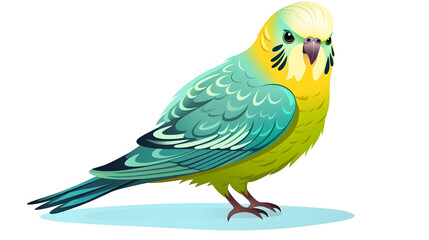 Fototapeta premium Colorful Budgerigar Parrot Icon Cartoon Vector Illustration for Creative Projects