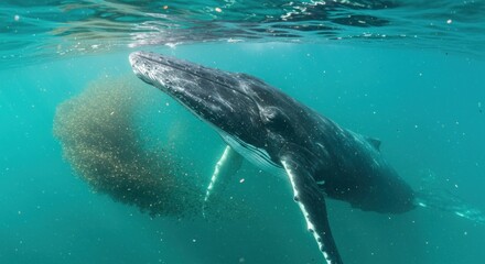 Humpback Whale Feeding Illustration